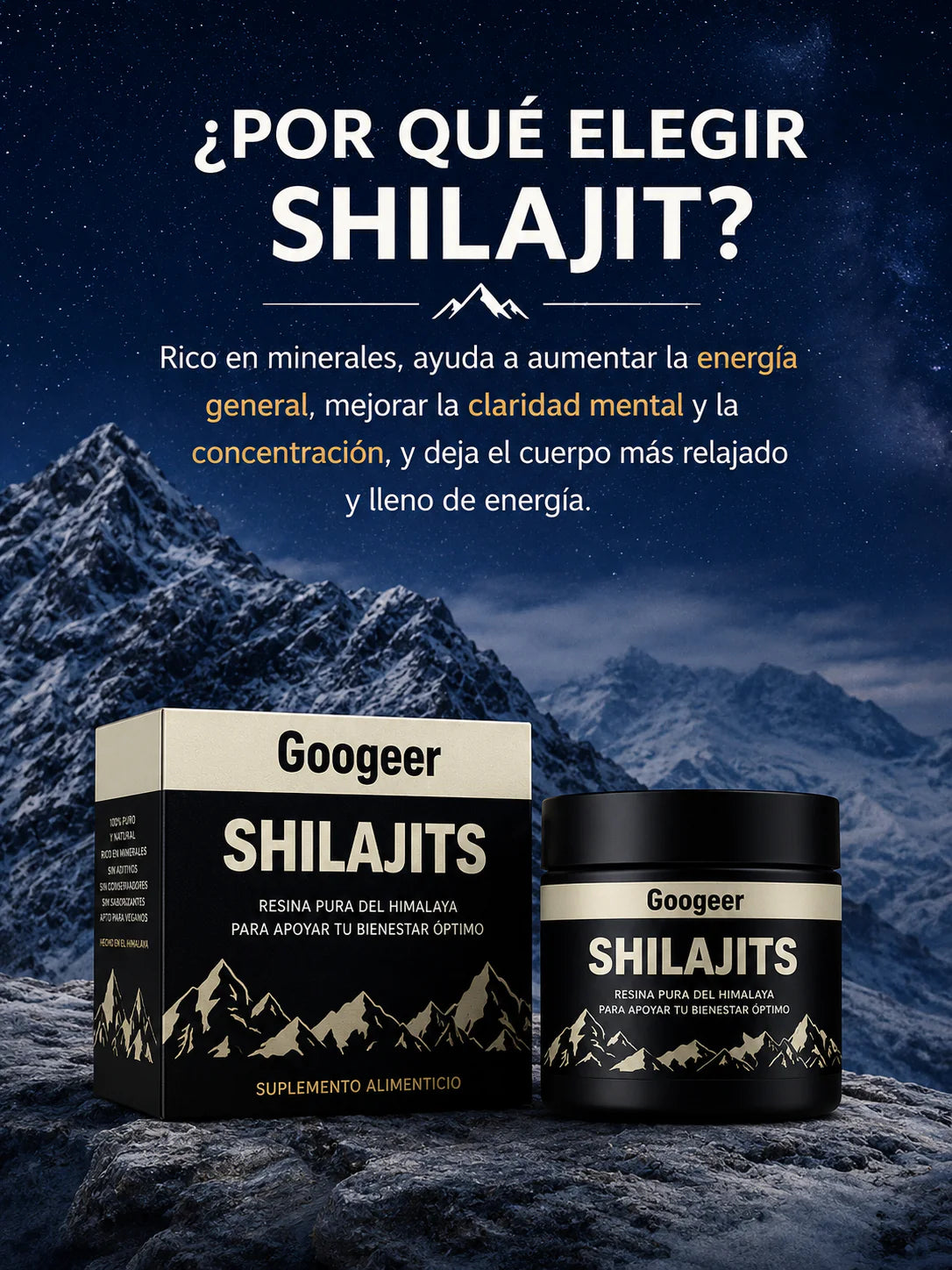 Shilajit 100% Puro | Fuente de Energía Vital del Himalaya